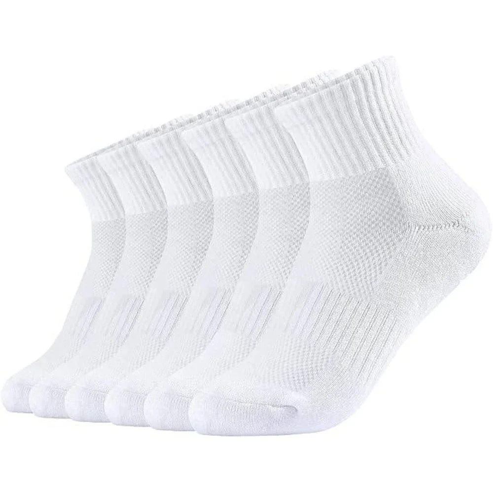 Unbranded White Athletic Ankle Socks 6 Pair Pack Arch Support‎ Cushioned Sole